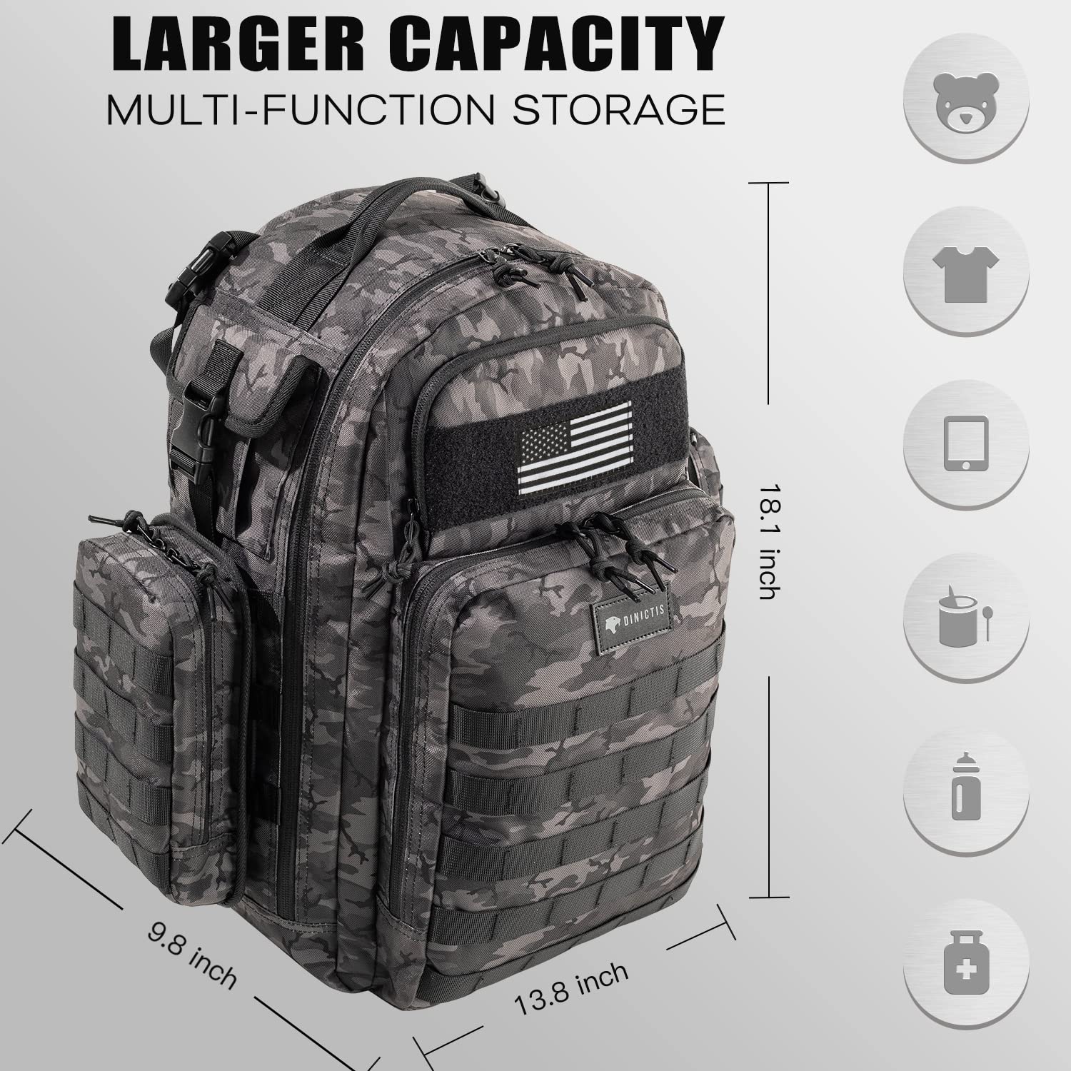 Dinictis Dad Diaper Bag stroller straps simplify travel through busy venues