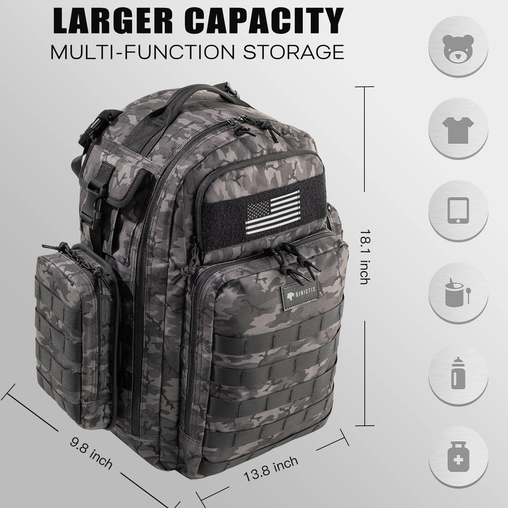 Dinictis Dad Diaper Bag stroller straps simplify travel through busy venues