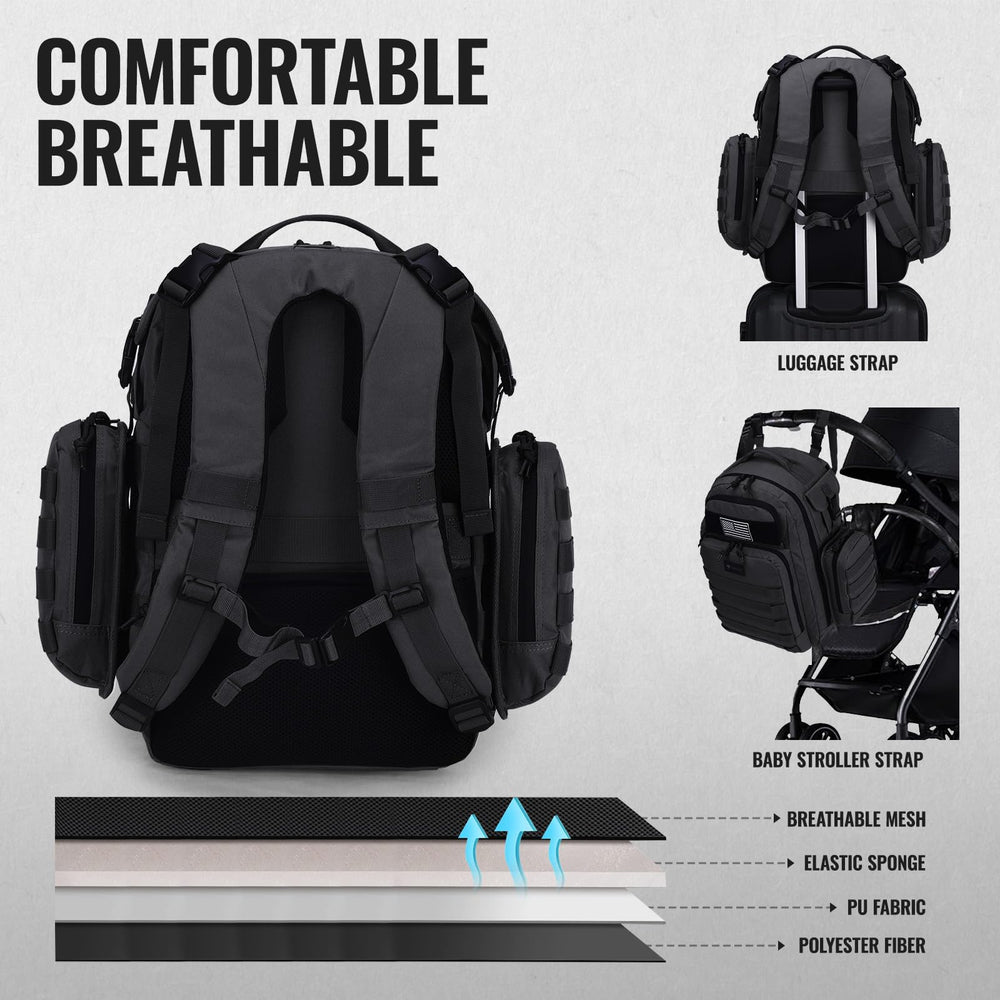 Dinictis Dad Diaper Bag tropical black anti-theft back pocket for valuables security