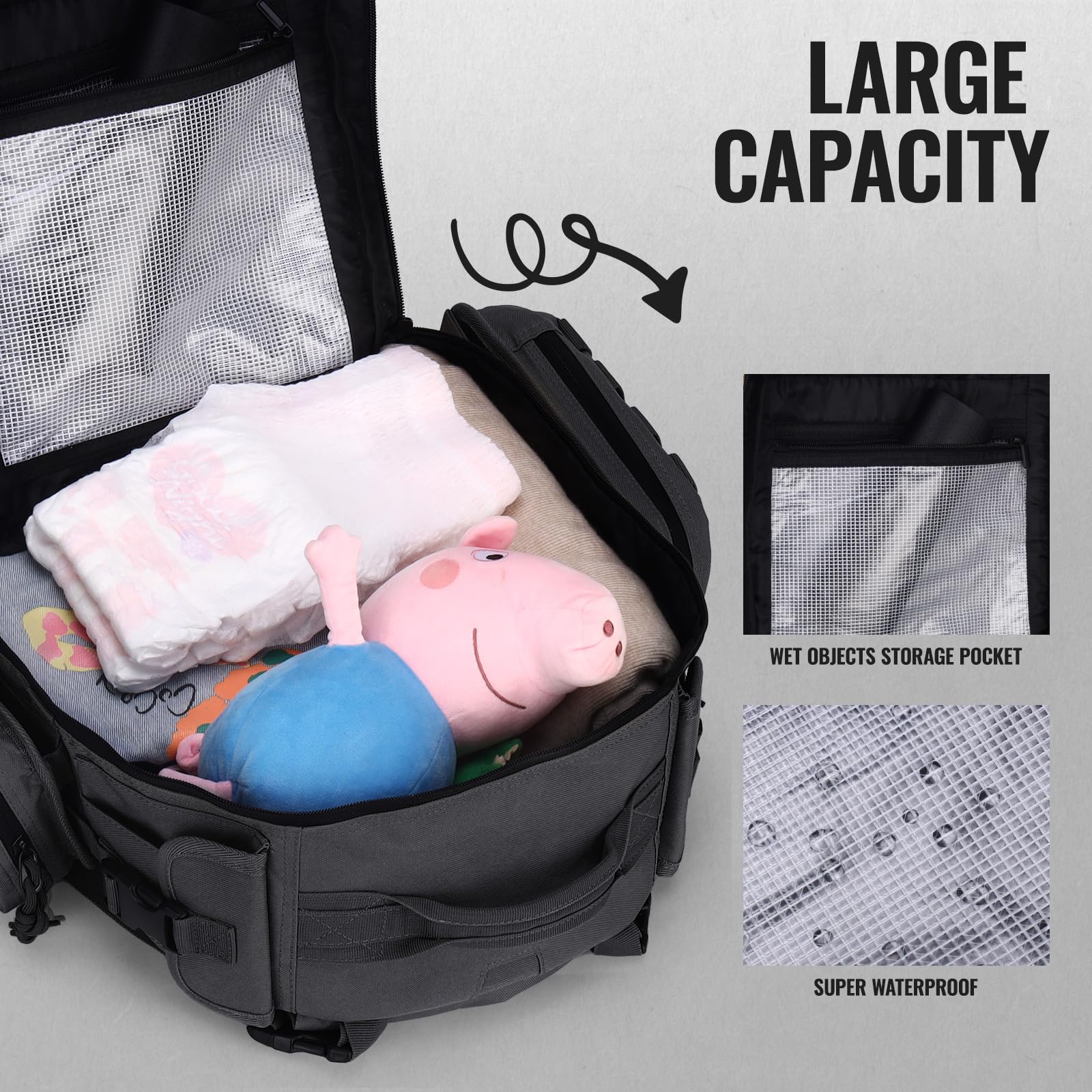 Dinictis Dad Diaper Bag tropical black insulated bottle pockets for temp-controlled drinks
