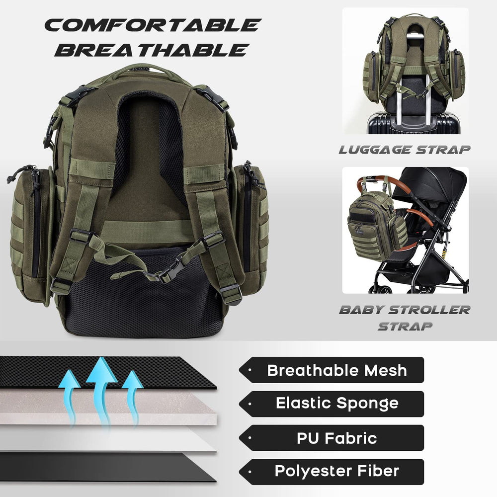 Dinictis water-resistant fabric protects belongings during trips.