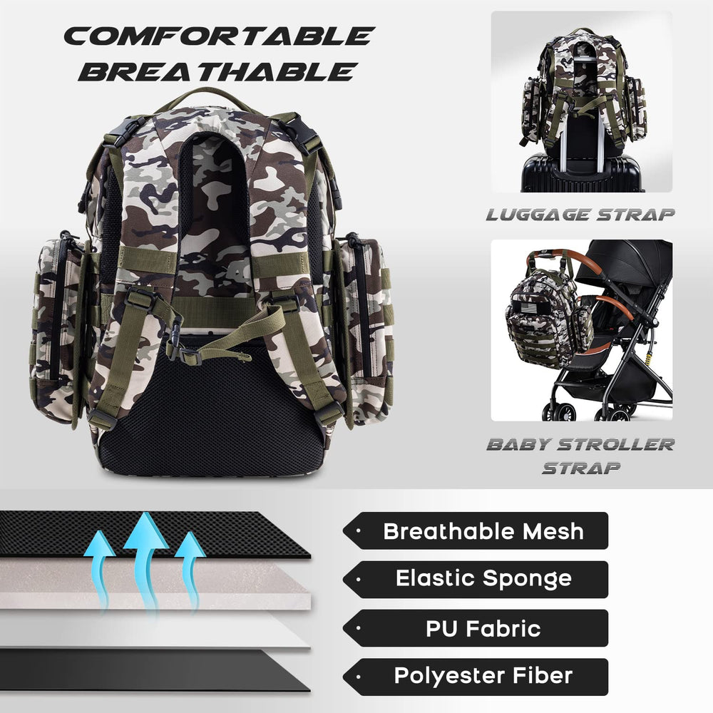 Dinictis Dad Diaper Bag waterproof nylon protects essentials outdoors.