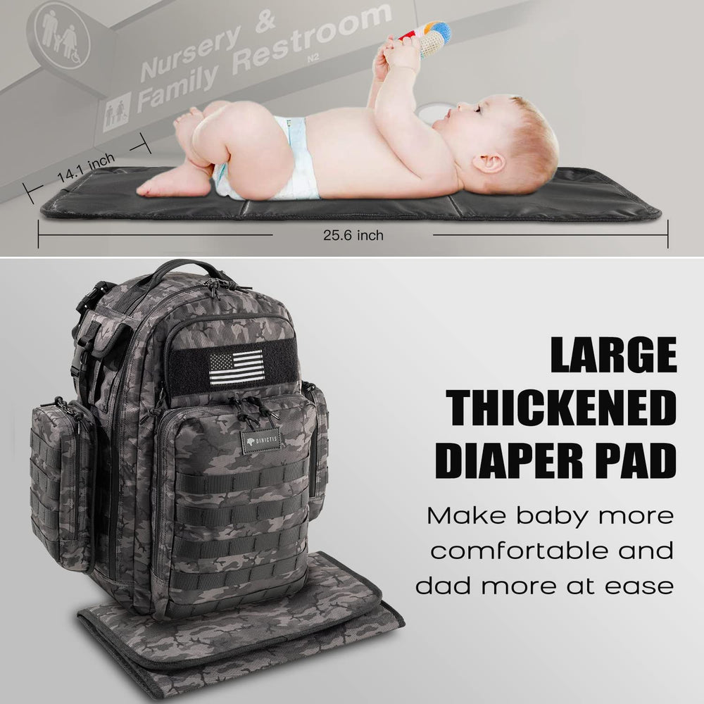 Dinictis Dad Diaper Bag waterproof nylon protects contents in damp or rainy conditions