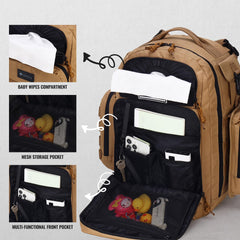 Dinictis diaper bag waterproof pouch demonstrates weather-resistant storage on the go.