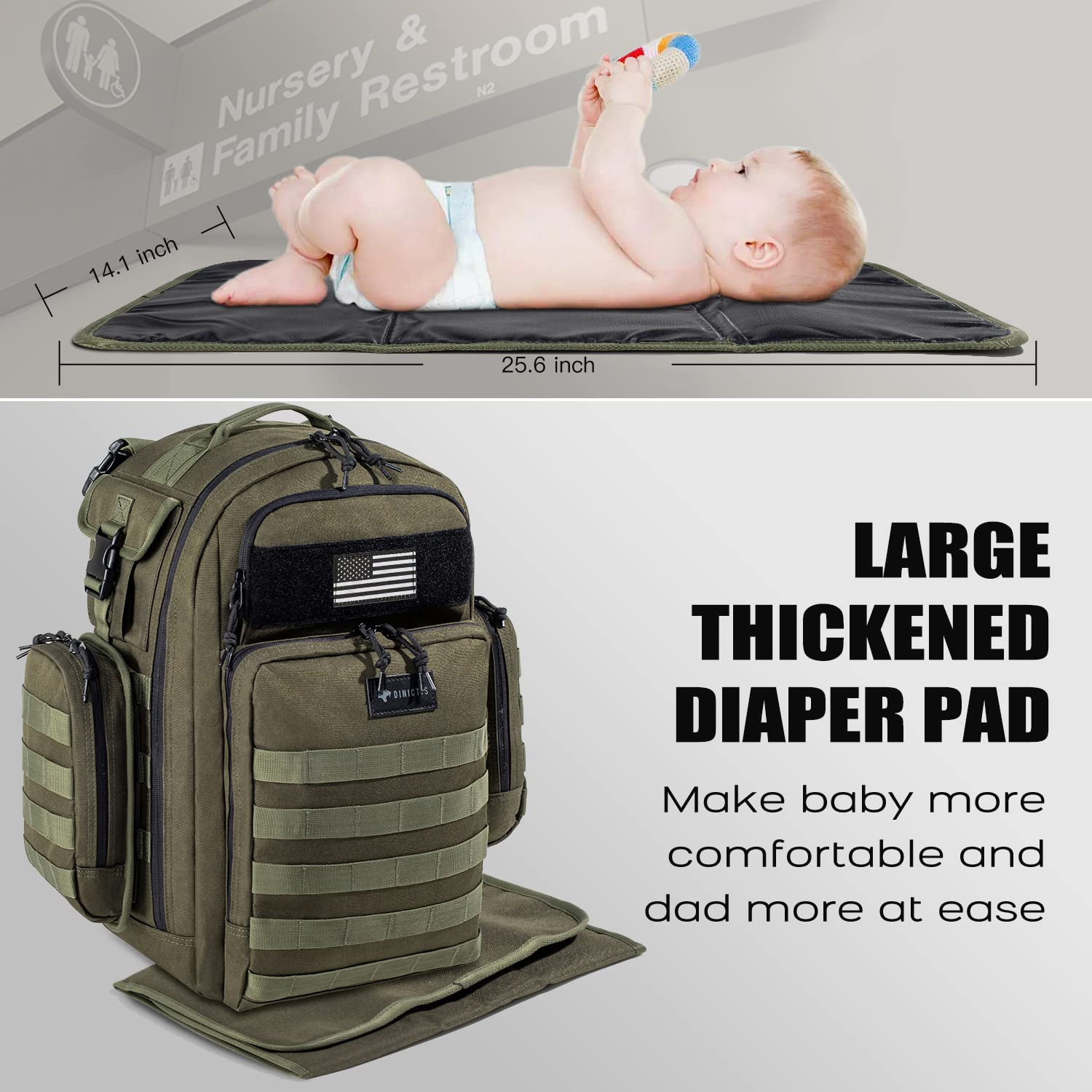 Dinictis wet-wipes pocket provides quick access on the move.