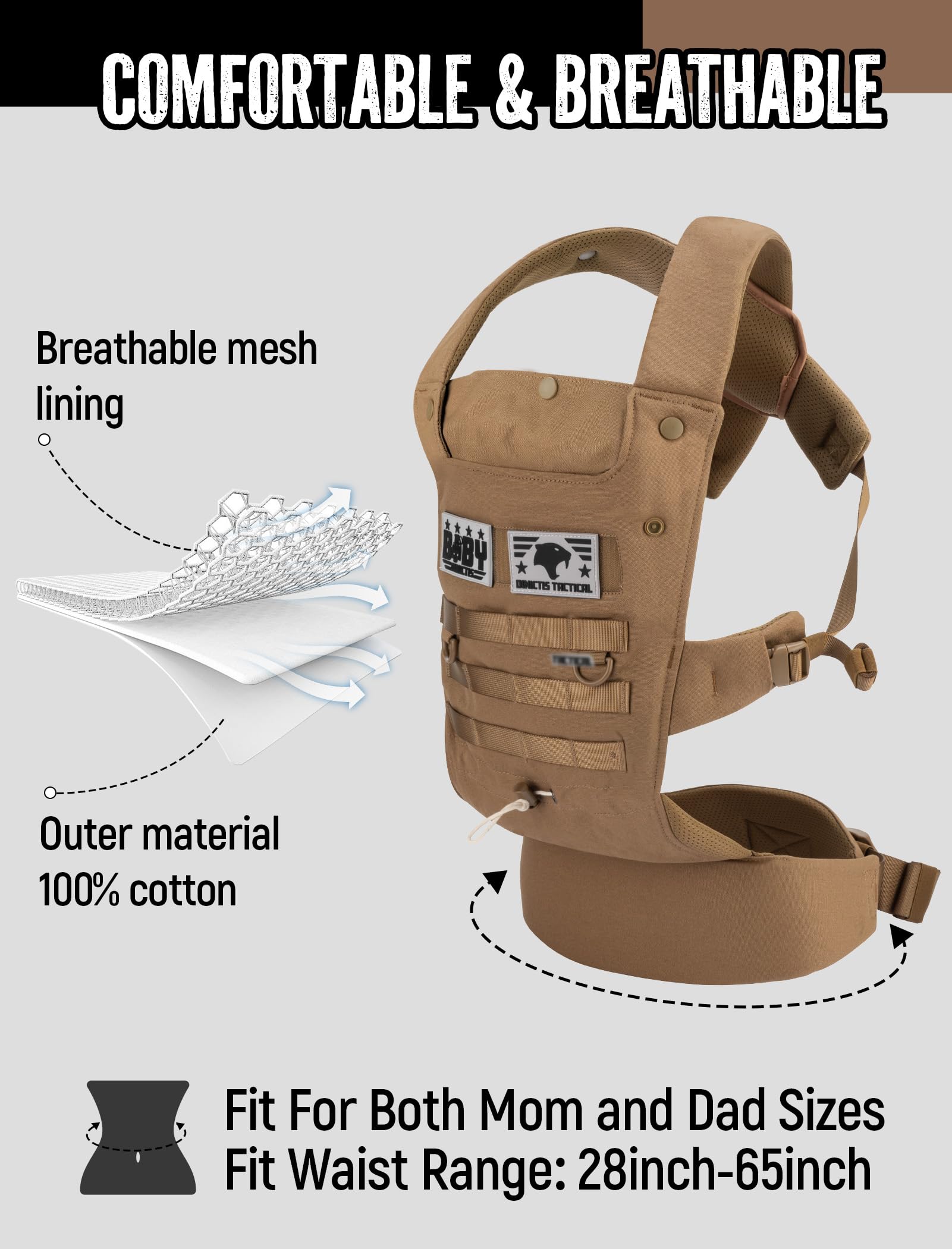 DINICTIS TACTICAL padded leg openings prevent thigh friction during movement.