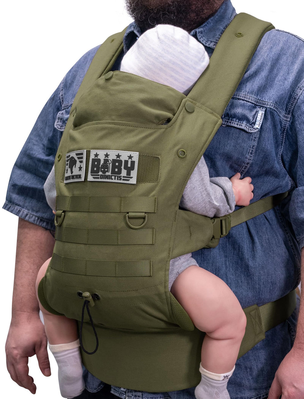 DINICTIS TACTICAL ergonomic lumbar carrier back view with even weight distribution for comfort.
