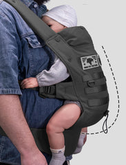 Dinictis Tactical neck-support highlights gentle cradle for sleeping infants.