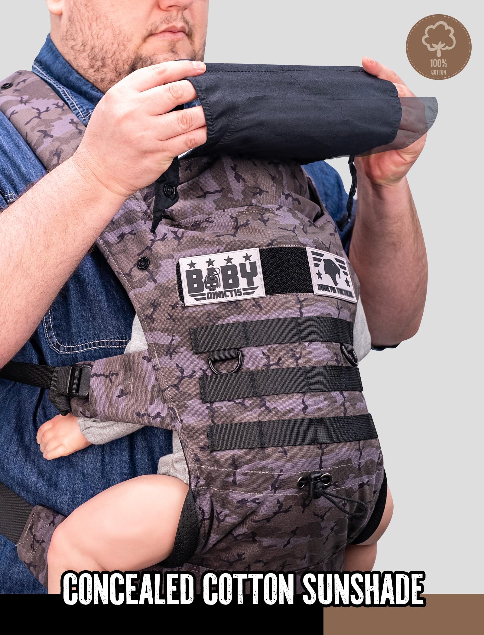 Dinictis Tactical safety features with ASTM/CPSIA testing provide caregiver reassurance