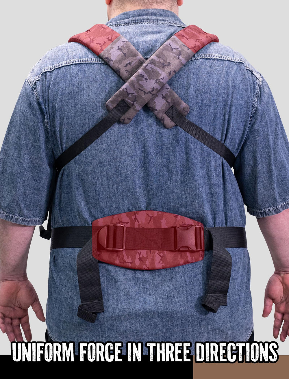 Dinictis Tactical X-shaped back design supports posture and reduces shoulder strain