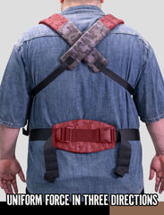 Dinictis Tactical X-shaped back design supports posture and reduces shoulder strain