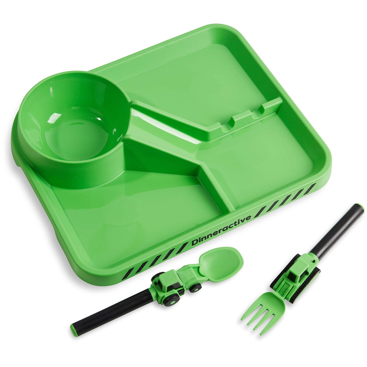 Dinneractive construction theme dining set shown with bright colors