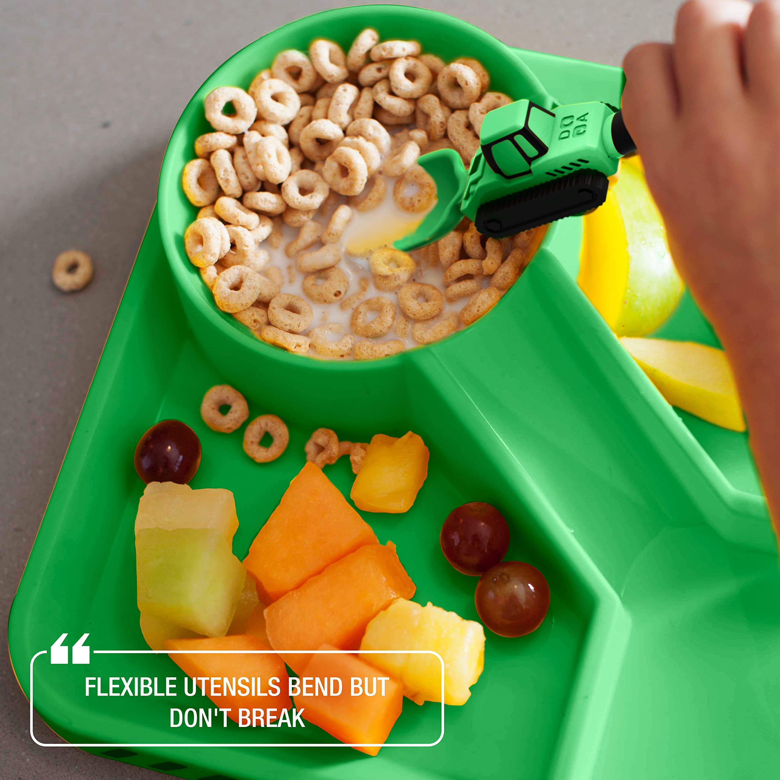 Dinneractive Dishwasher-safe BPA-free utensils simplify cleanup.
