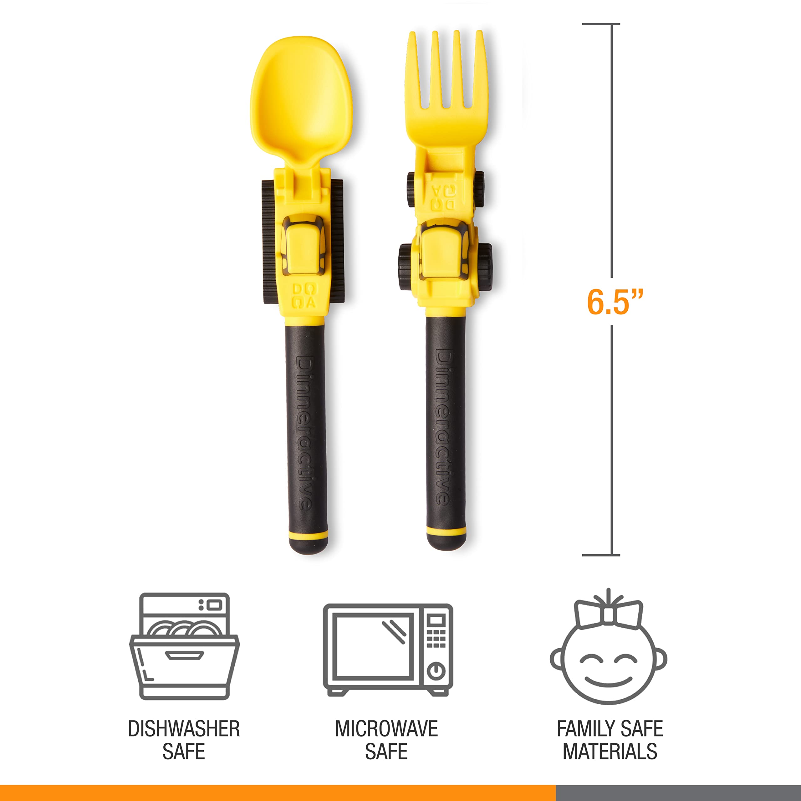 Dinneractive packaged 2-piece construction utensil set ready for use