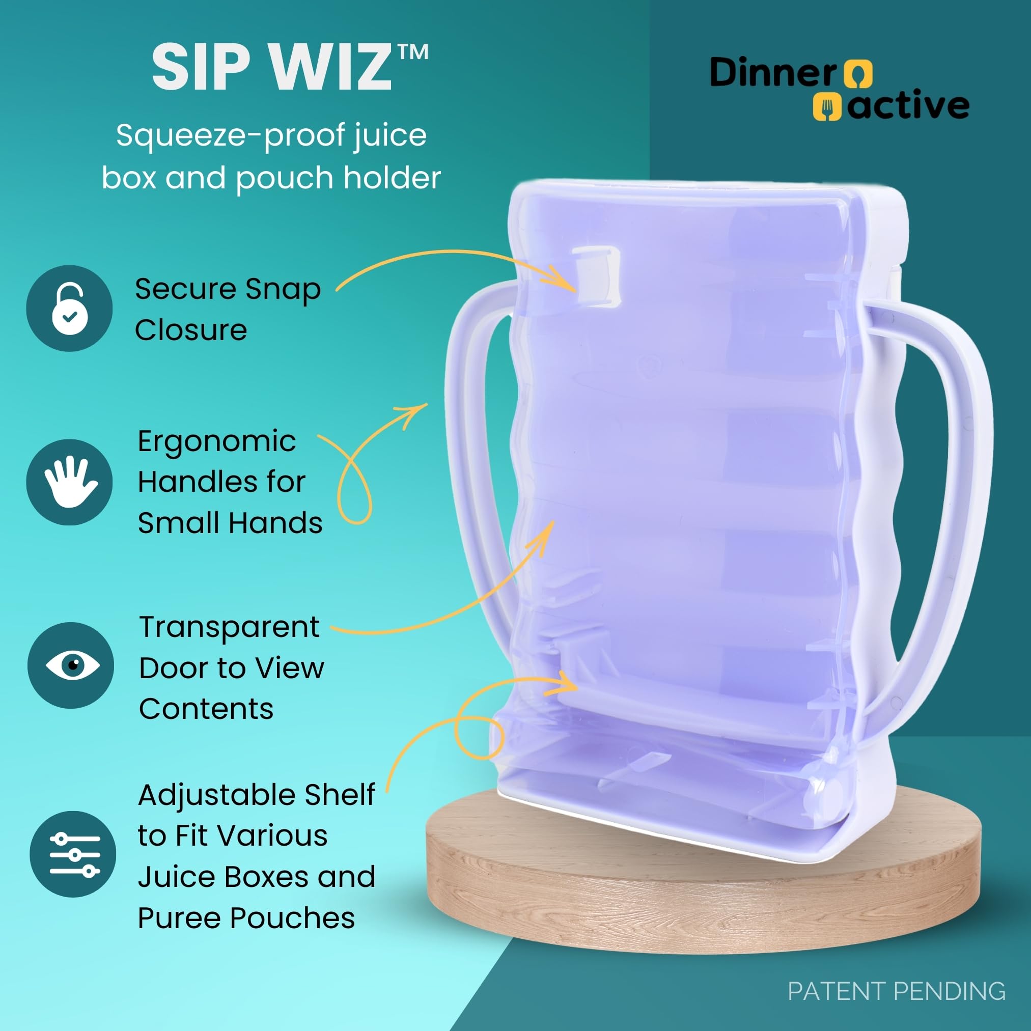 Dinneractive Sip Wiz uses BPA-free materials for safe sipping.