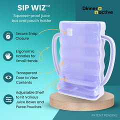 Dinneractive Sip Wiz uses BPA-free materials for safe sipping.