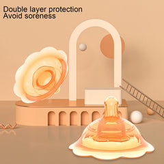 Dioche nipple protector with seal and petal shape provides a gentle, secure seal.