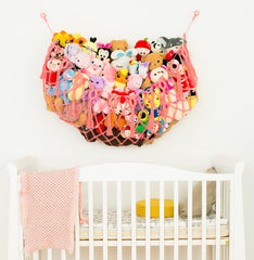 Diocos plush toy hammock 60x15 inches showing ample storage for toys.
