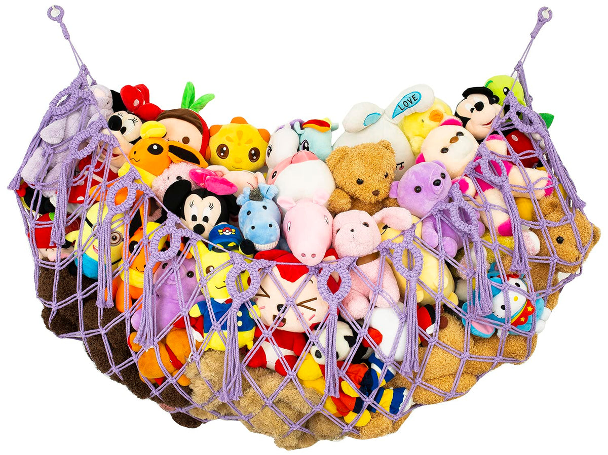 Diocos stuffed animal net wall-mounted keeps plush toys organized and accessible.