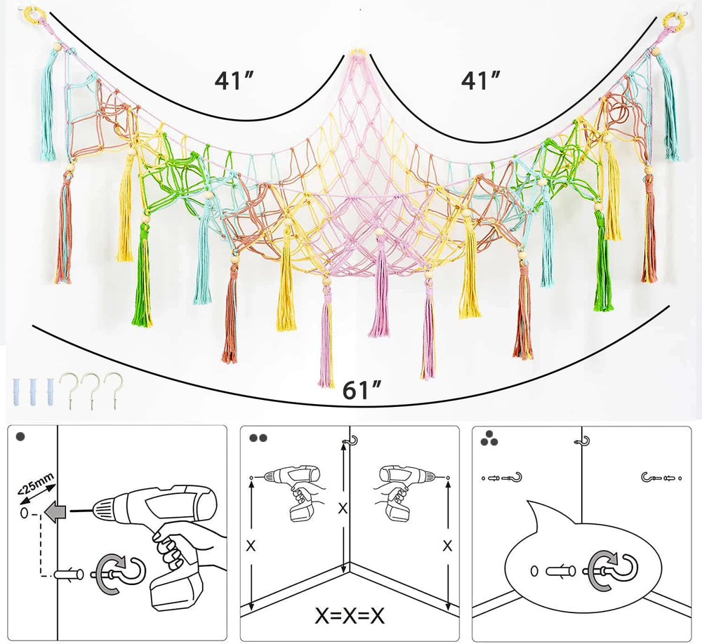 Diocos Toy Hammock Clean Care retains softness with sturdy cotton rope materials.