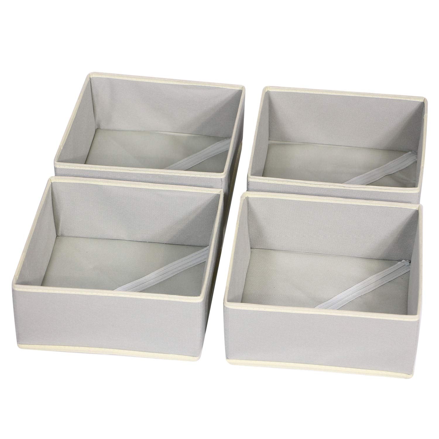 DIOMMELL foldable storage box grey set4 folded keeps closet tidy and space-efficient.