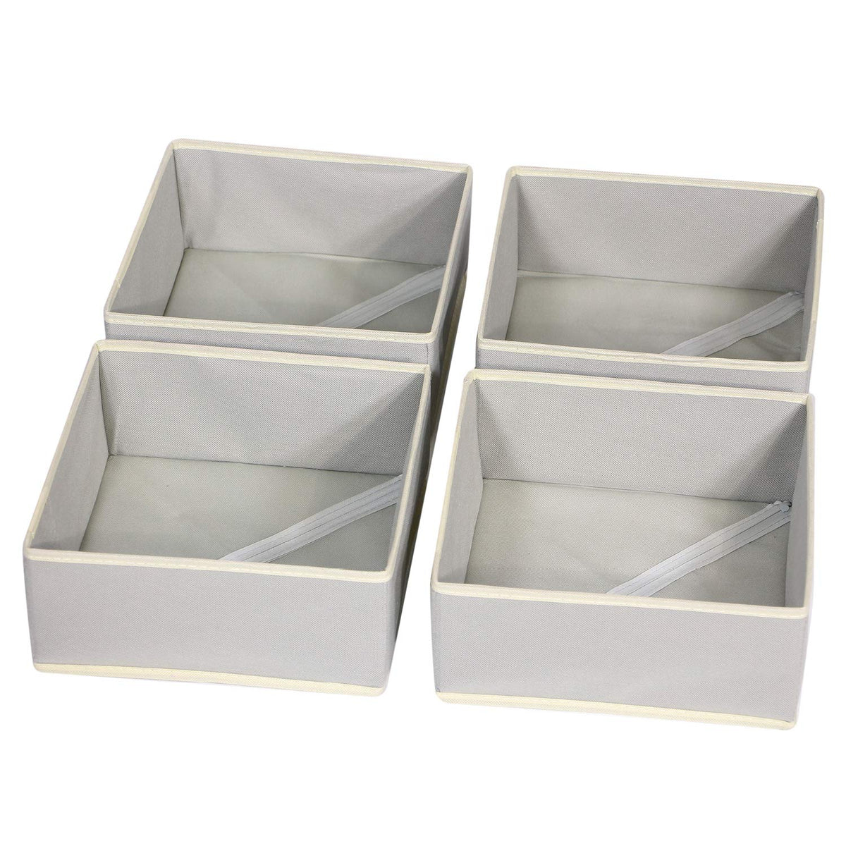 DIOMMELL foldable storage box grey set4 folded keeps closet tidy and space-efficient.