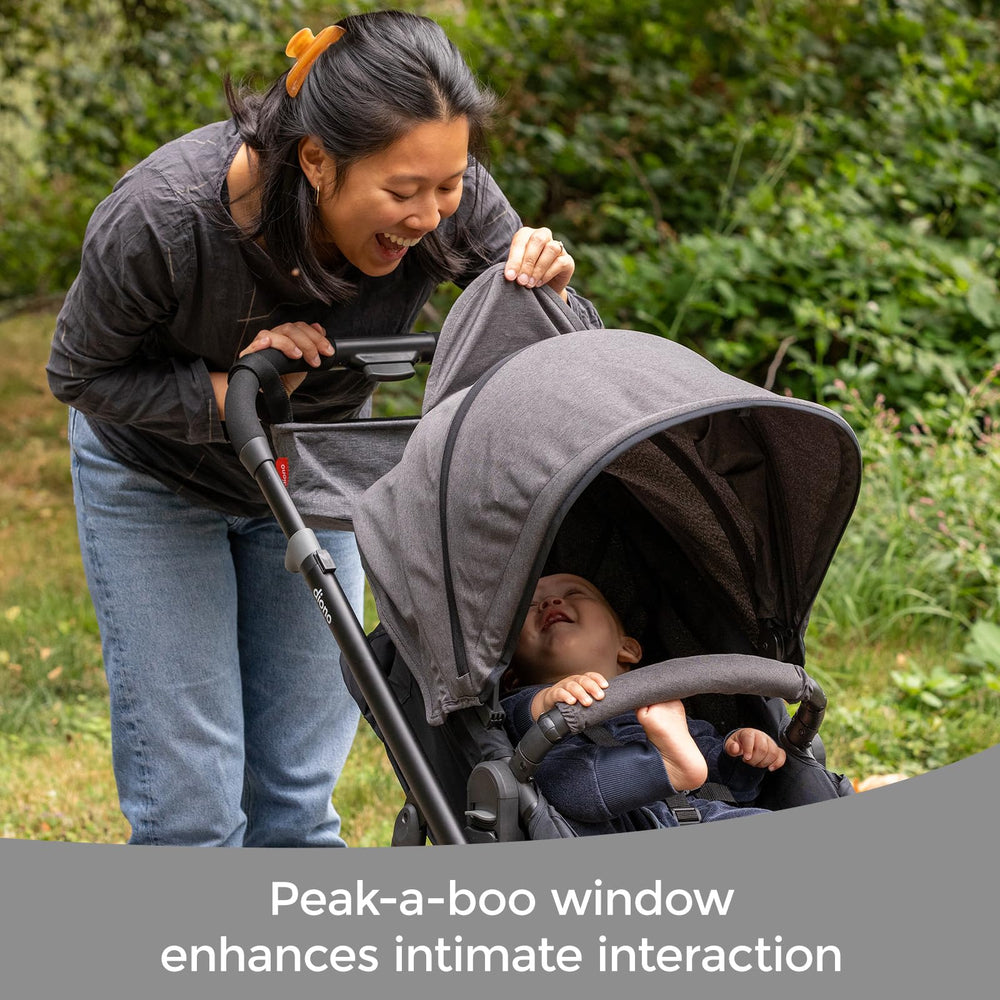 Diono Quantum 4 storage basket and Buggy Buddy for easy essentials transport.
