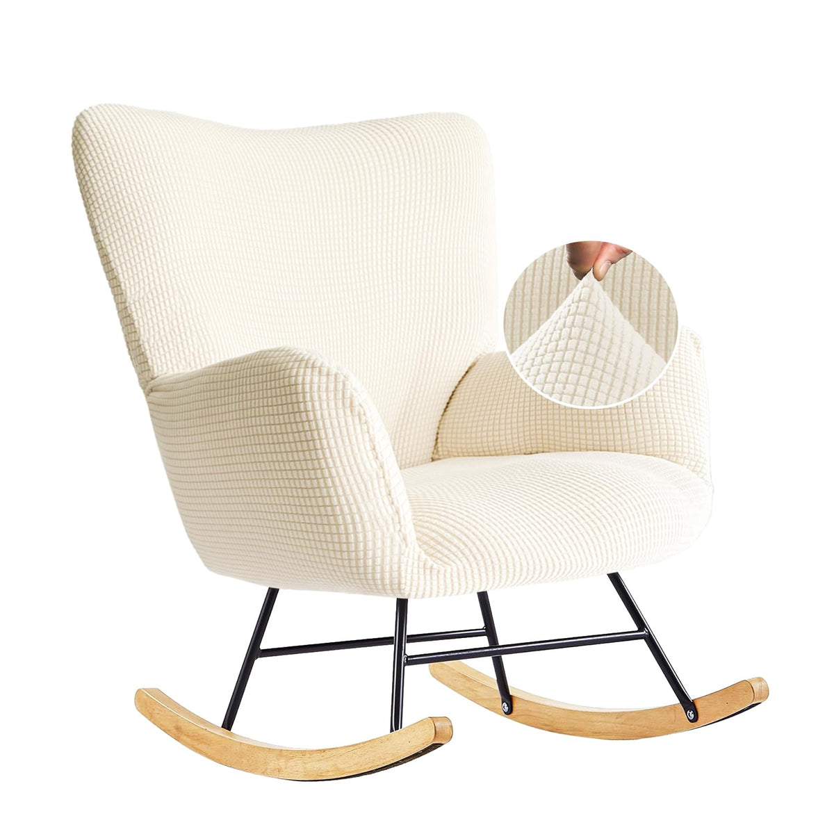 Dipurman nursery rocking-chair cover stretch fabric provides a snug, flexible fit.