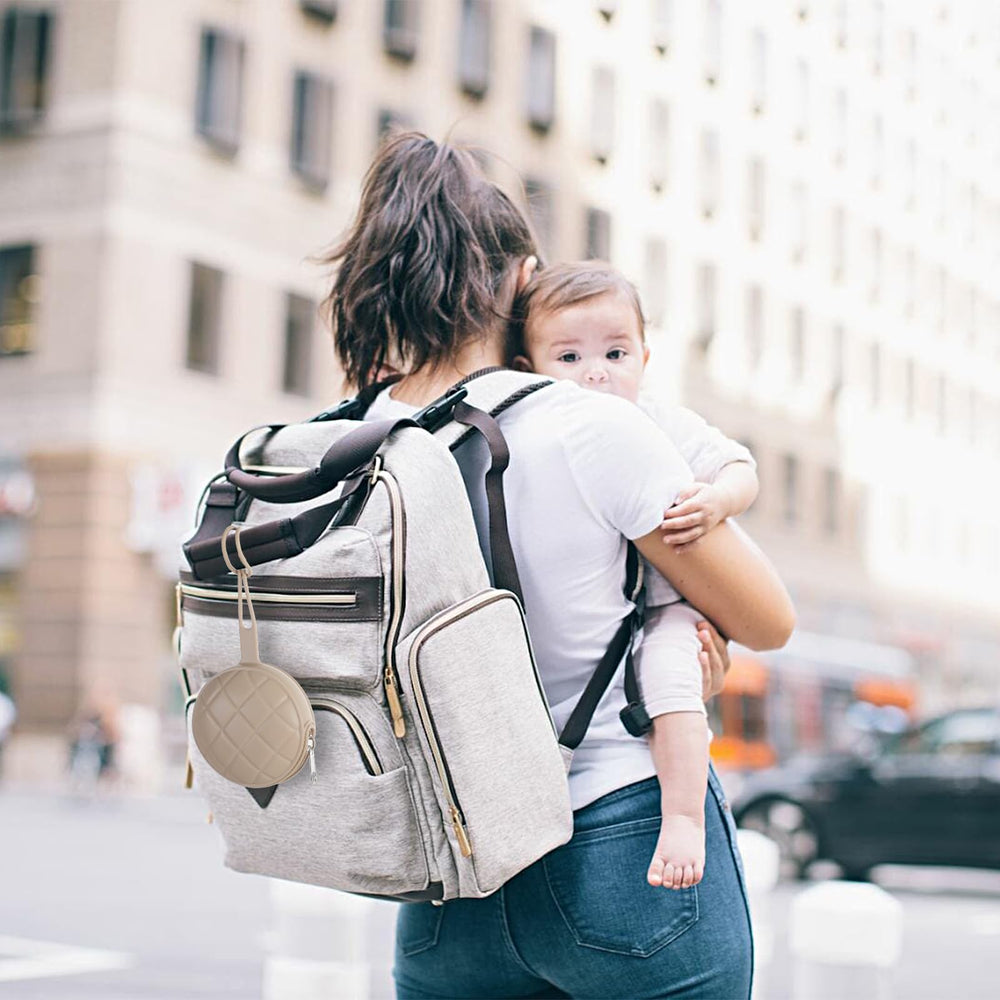 Dirbabi pacifier holder case Power Rose and Dusty Lilac colors for stylish baby essentials.