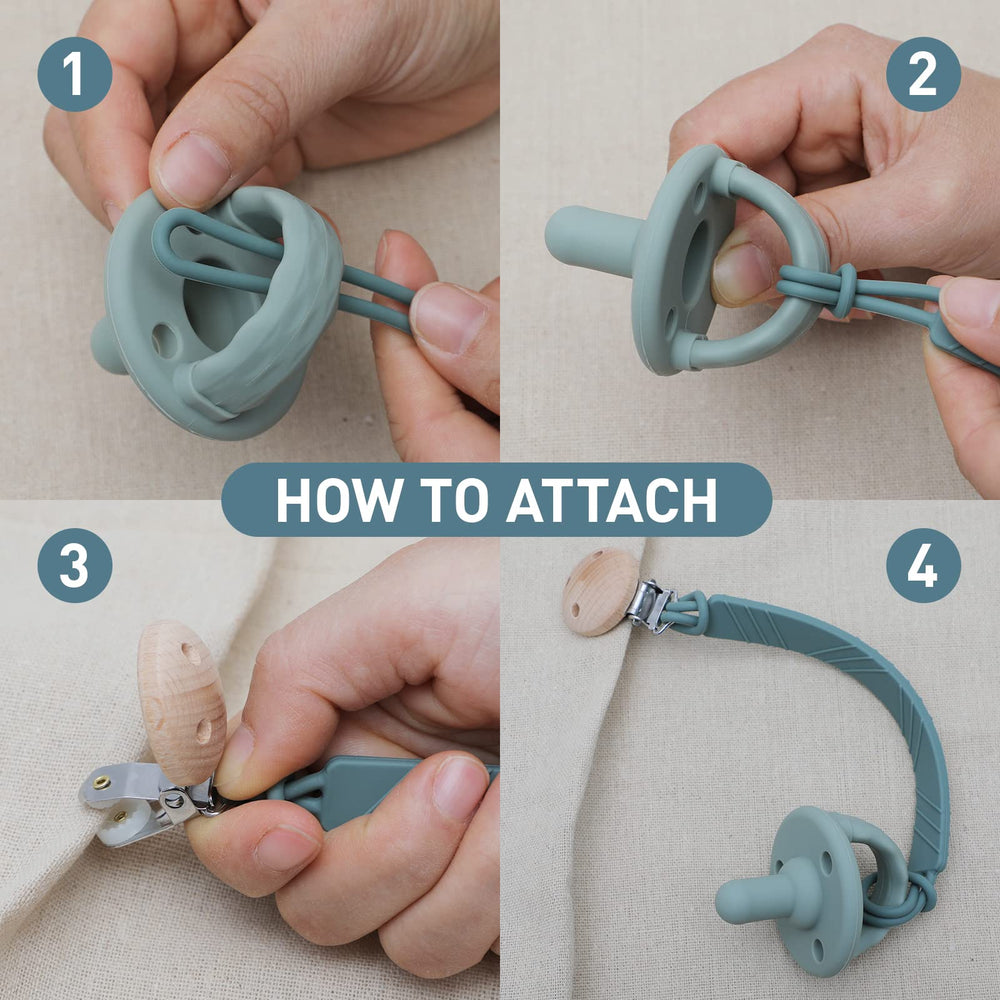 Dirbabi sand and light grey clip keeps toys tidy and off the floor.