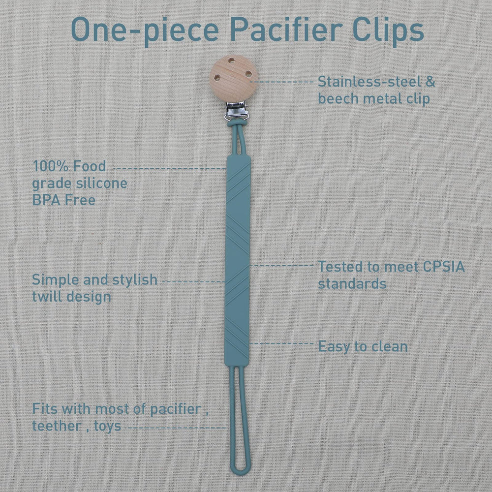 Dirbabi silicone pacifier clip for everyday durability.