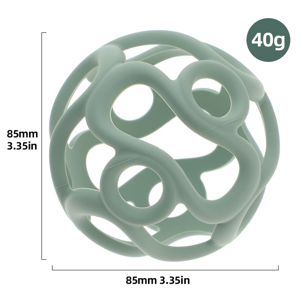 Dirbabi milky white silicone ball supports multisensory play during early development.