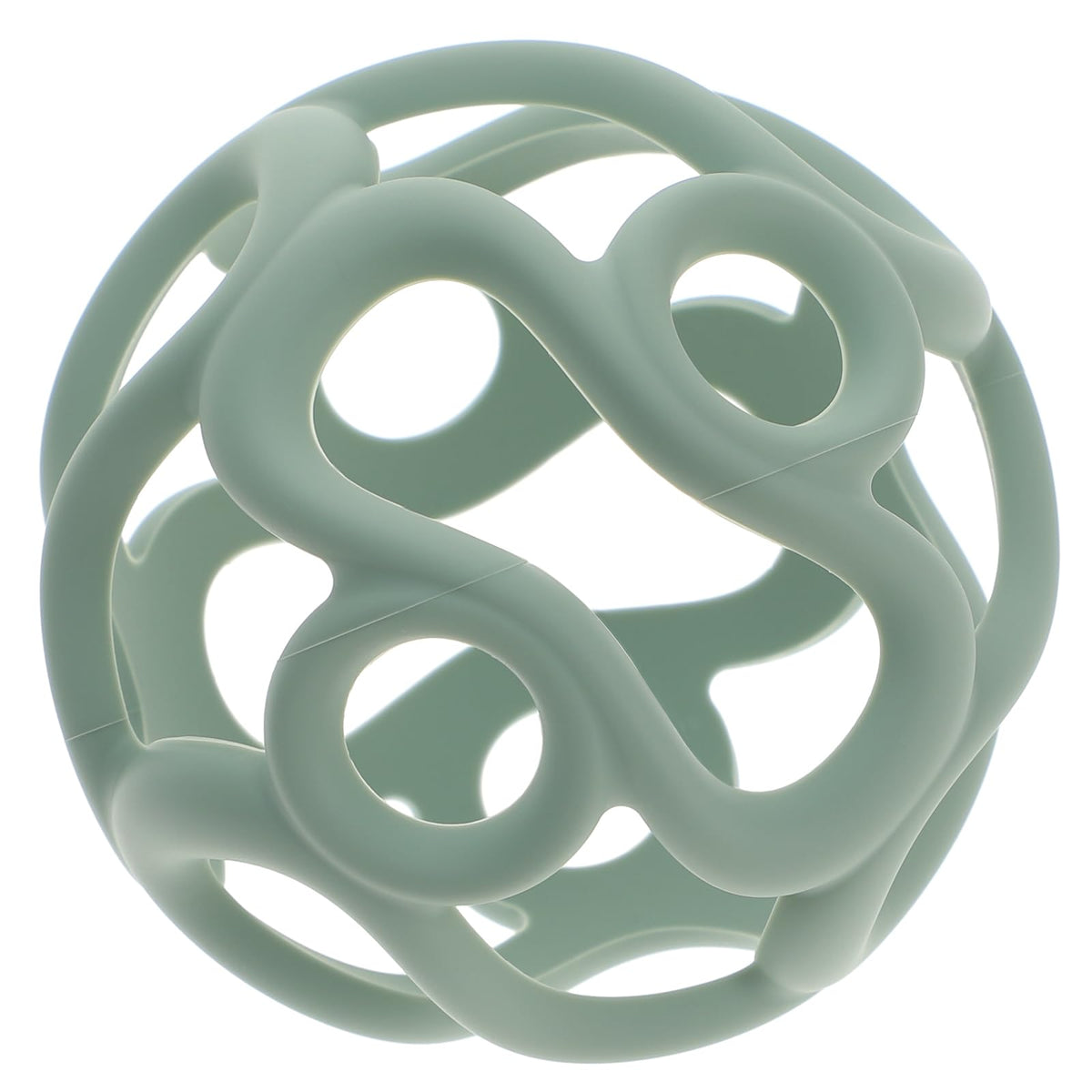Dirbabi silicone teething ball toy Moody Blue angle view showing soft texture