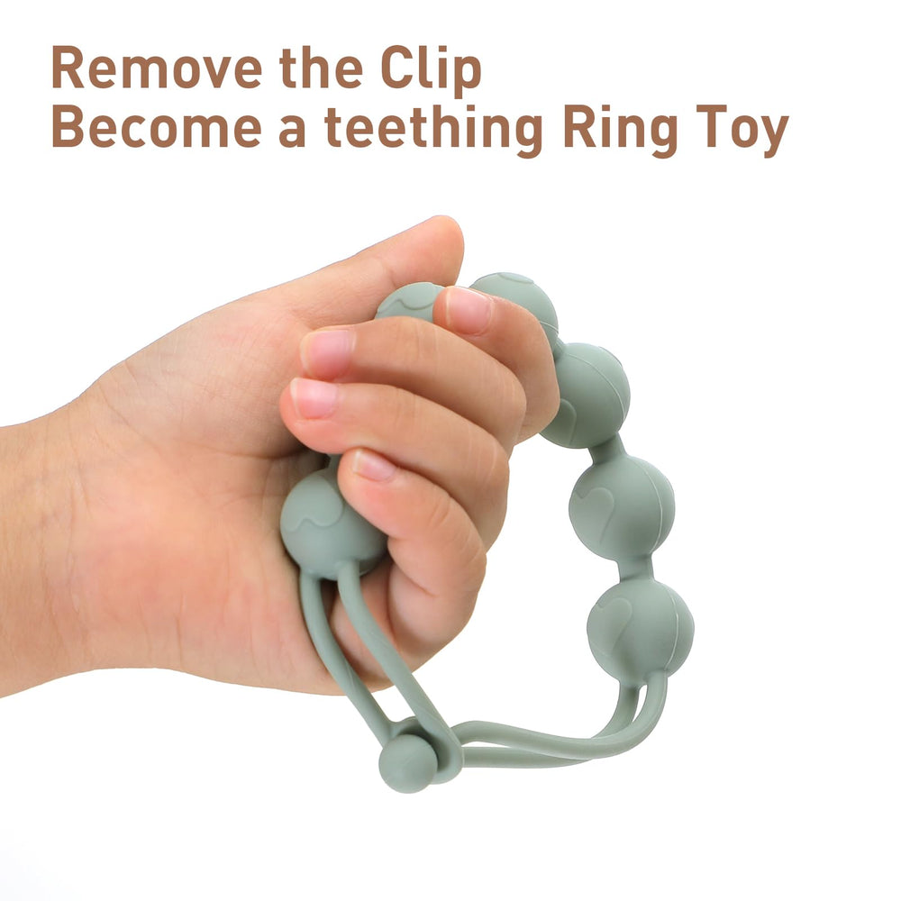 Dirbabi teething ring feature highlights removable teething toy option