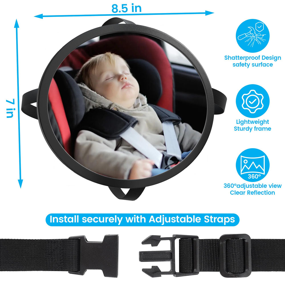 Discount Parts Direct baby car mirror 360-adjust lets you choose the perfect angle.