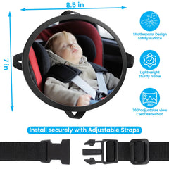 Discount Parts Direct baby car mirror 360-adjust lets you choose the perfect angle.