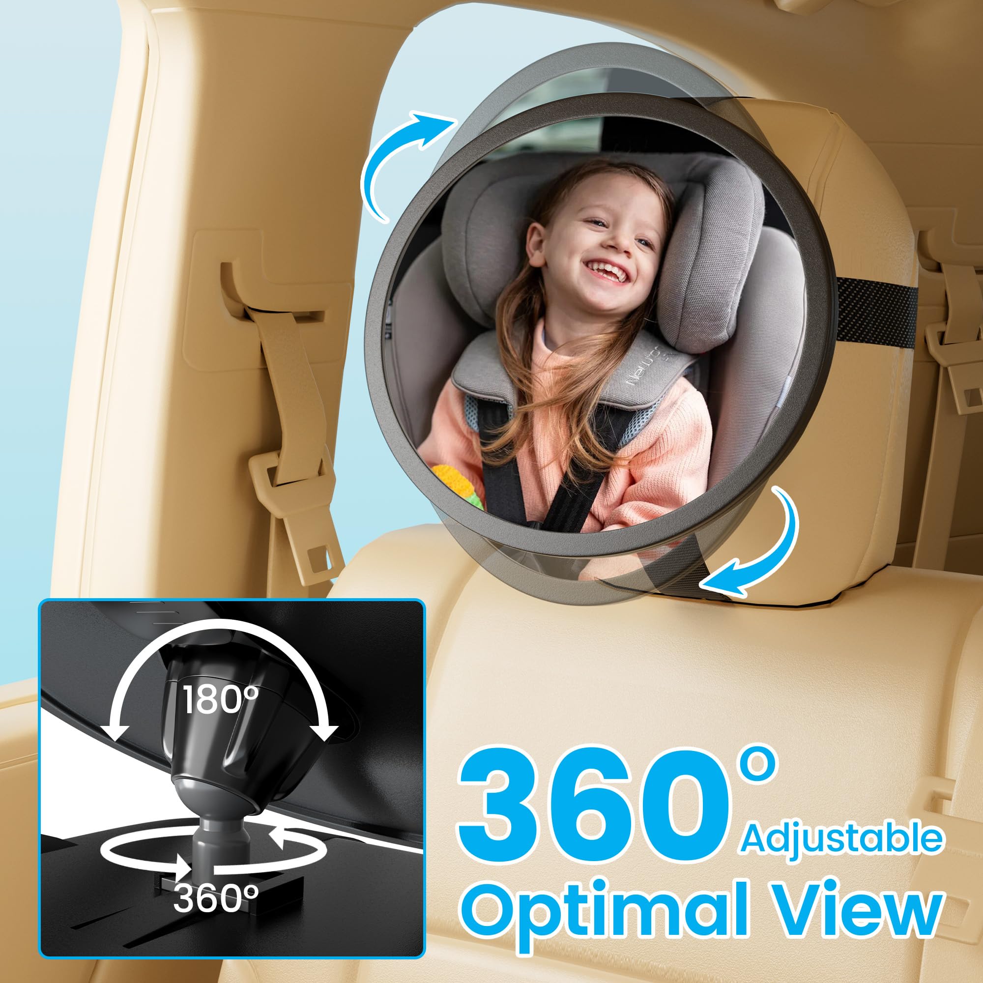 Discount Parts Direct baby car mirror shatterproof edges ensure safe installation with smooth, rounded corners.