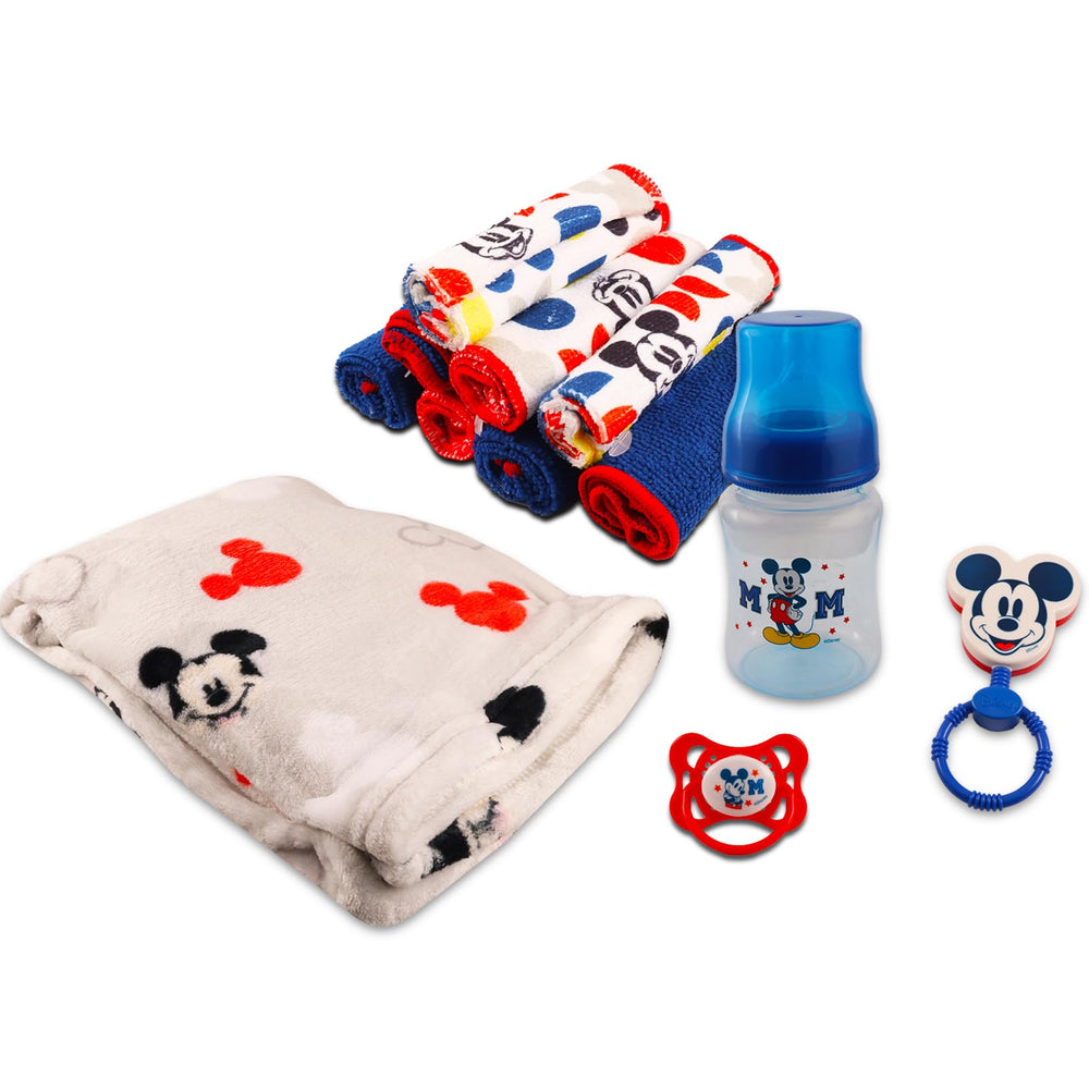 Mickey Mouse washcloths gentle on delicate skin.
