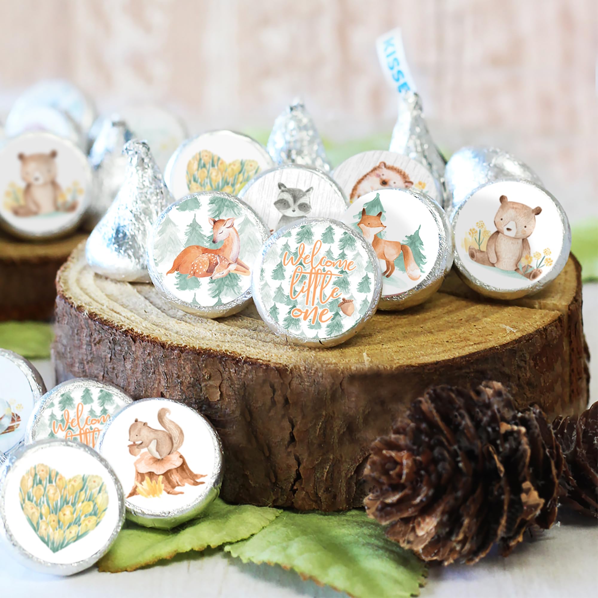 Distinctivs woodland stickers watercolor creatures for DIY invitations and envelopes