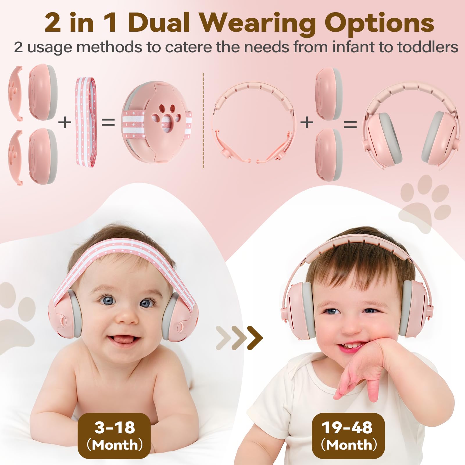 DITHIN baby ear muffs travel-compact design fits in a diaper bag.