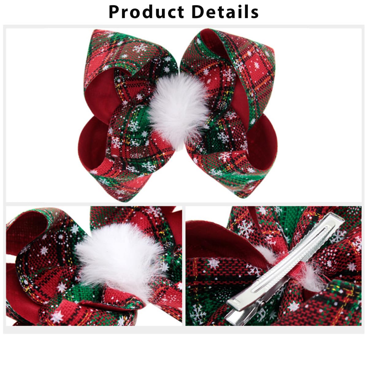DIUEWOW Christmas hair bow gift-ready option makes a thoughtful festive present.