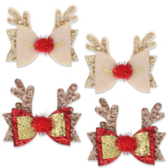 DIVINA VITAE Christmas bow clip red elk style with festive sparkle and secure grip.