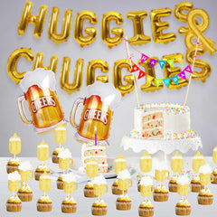 DIYCAM Huggies Chuggies baby shower decor for playful event ambiance and photos