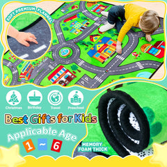 Diysani 4x6-foot play mat provides roomy space for vehicles.