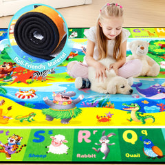 Diysani ABC Kids Rug construction zone scene for pretend play