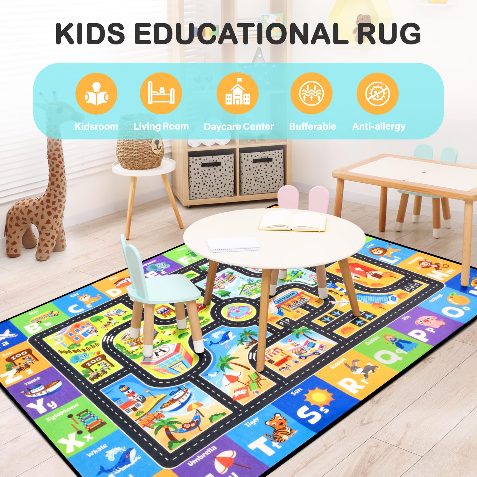 Diysani kids rug with plush cushioning supports baby crawling comfort.