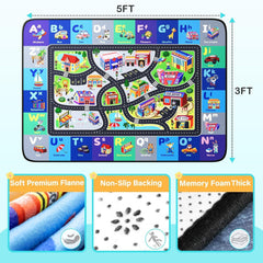 Diysani ABC Rug non-slip bottom texture helps prevent slips during active playtime.