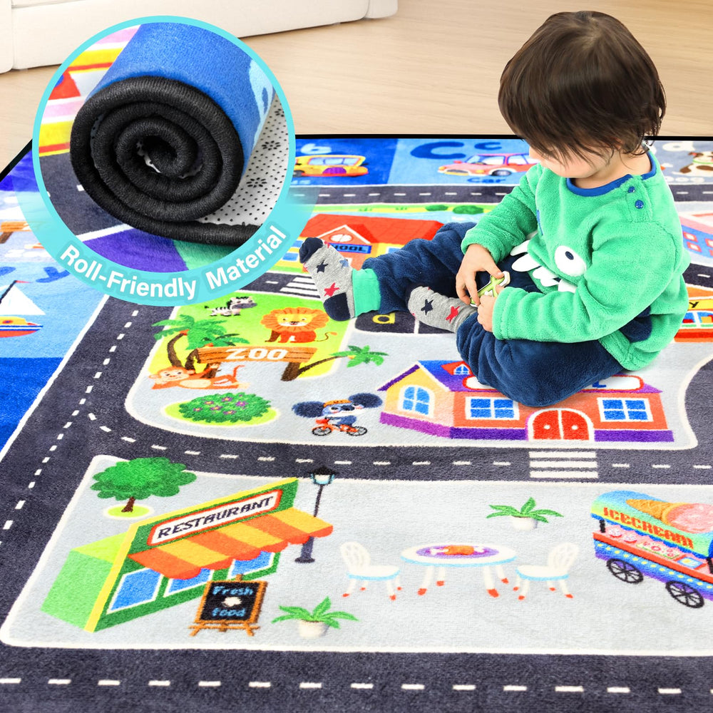 Diysani ABC rug washable fabric allows easy machine washing.