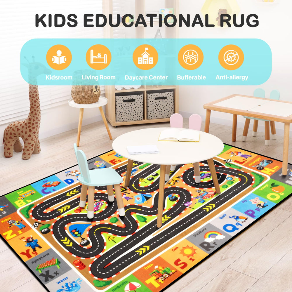 Diysani construction zone rug scene supports diverse play themes