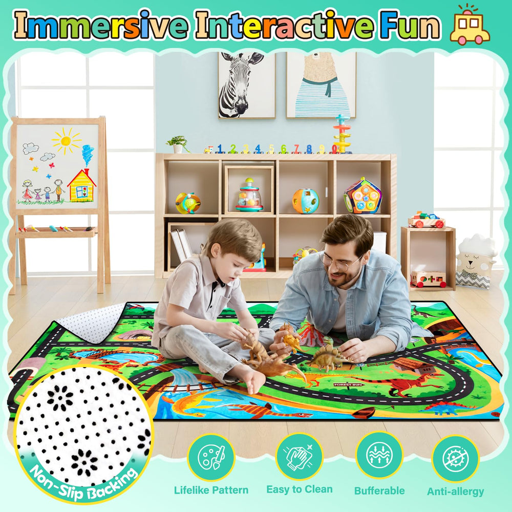 Diysani Dino Safari Playroom image highlights colorful landscapes for educational exploration